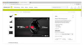 gepflegtes Youtube Video im Webshop Frontend